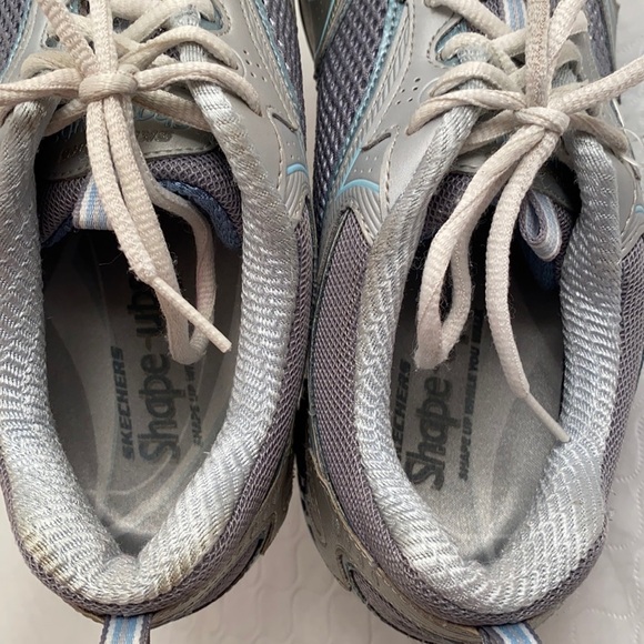 Skechers Shape-Ups silver gray and blue fitness sneakers 9.5 - Picture 5 of 10